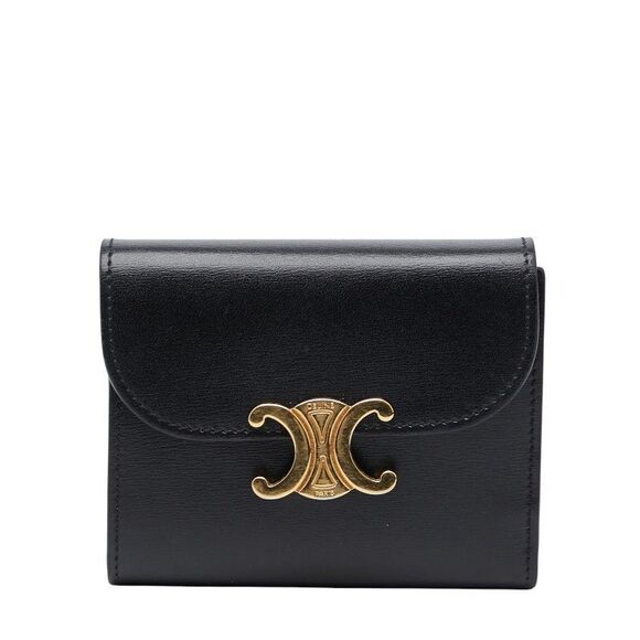 Celine Triomphe Black Leather Women's Celine - Picture 1 of 10